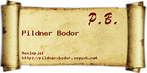 Pildner Bodor névjegykártya